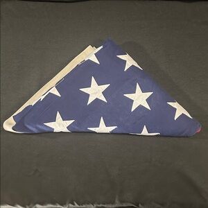 Folded Memorial American Flag 5x9.5 Heavy Duty Cotton for Veteran